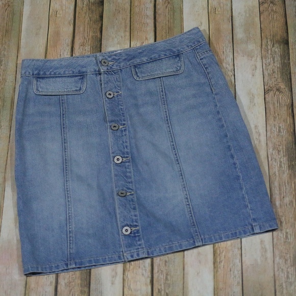 PAIGE Dresses & Skirts - Paige Bianca Button Front Denim Skirt Light Wash